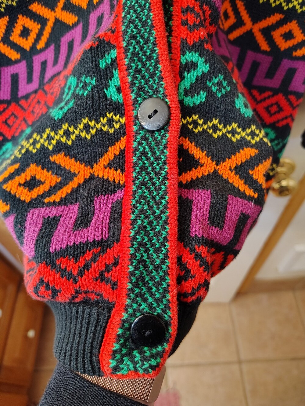 Rafaella Vintage 90s Multicolor Patterned Kint Sweater "M" View 4